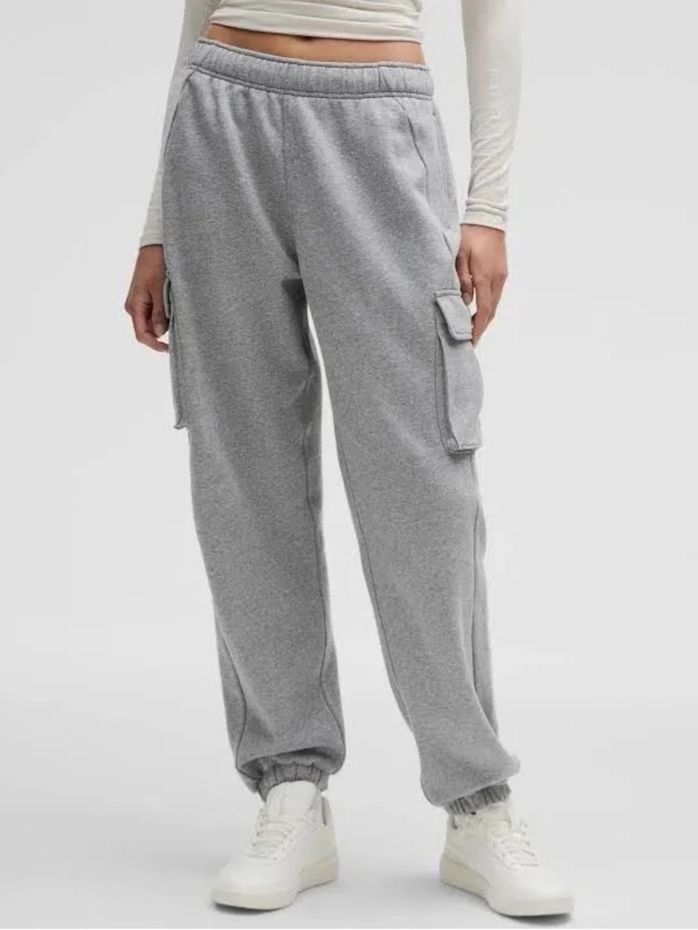 Lululemon Scuba Mid-Rise Oversized Cargo Jogger Heathered Grey XS